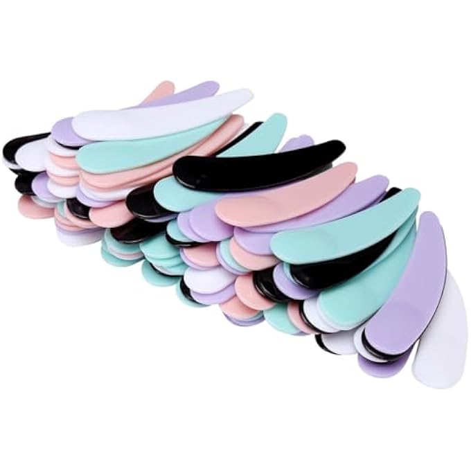 Khazna DISPOSABLE MINI COSMETIC SPATULA, FACIAL CREAM MASK SPOON, SMALL MAKEUP SCOOP FOR MIXING AND SAMPLING, PACK OF 100 (MULTI-COLOR) - Image 1